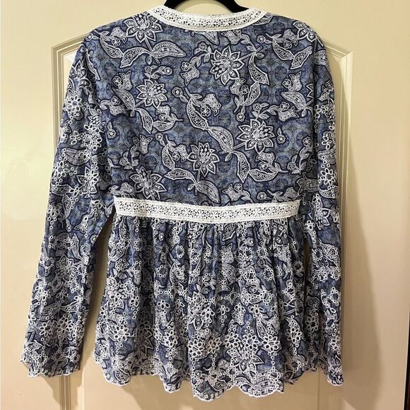 FREE PEOPLE Anissa Bed Jacket Blue Women’s Size Small - Picture 8 of 11